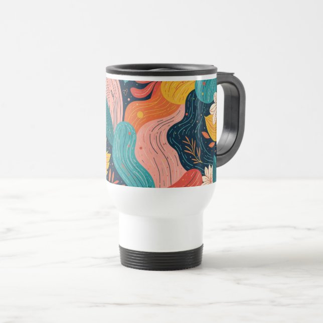Tasse à motif floral fantaisiste (Devant droit)