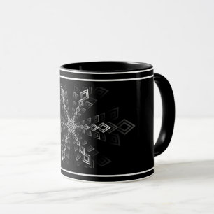Tasse à motif géométrique noir et blanc
