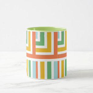 Tasse à motif géométrique rétro coloré – Personnal