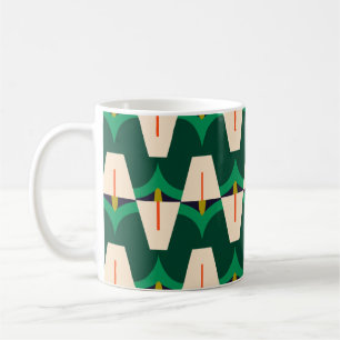 Tasse à motif géométrique vert moderne Emerald Arc