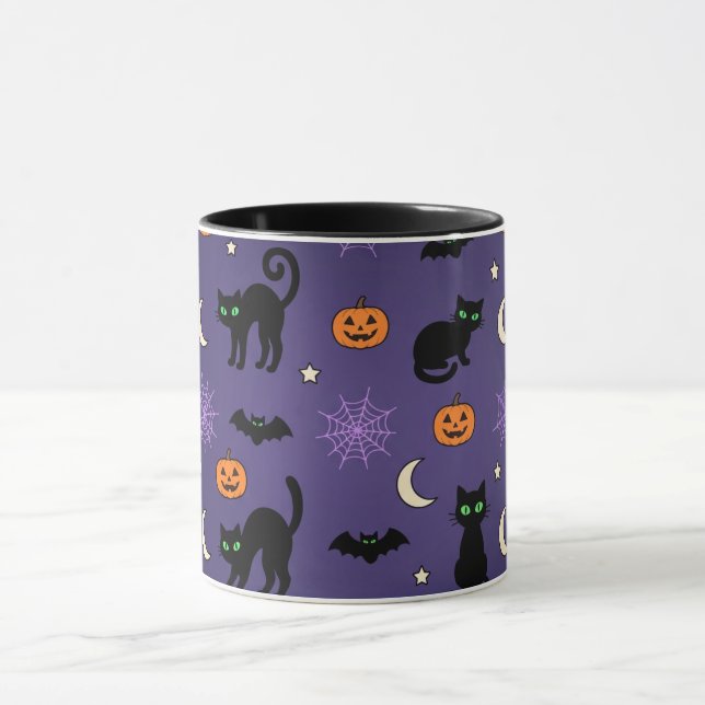 Tasse à motif Halloween Chat Noir - Mignonne et Si (Centre)