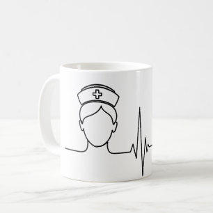 Tasse à motif linéaire minimaliste du rythme cardi