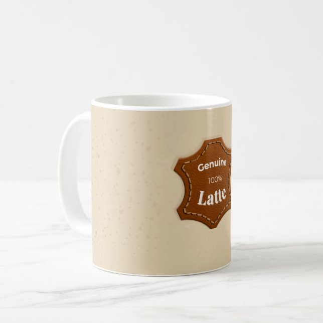 Tasse à motif neutre véritable latte 100 % (Devant gauche)