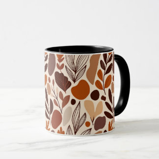 Tasse à motif organique contemporain – Tons terreu
