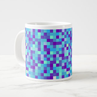 Tasse à motif pixel bleu et violet