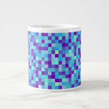 Tasse à motif pixel bleu et violet