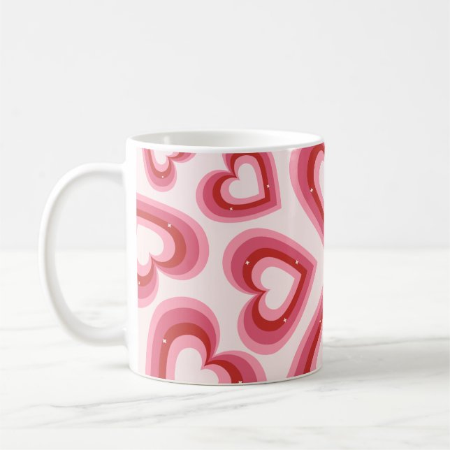 Tasse à motif Retro Love Hearts  (Gauche)
