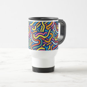 Tasse à motifs abstraits et colorés