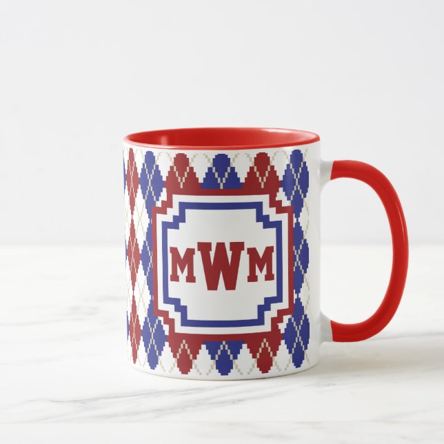 Tasse à motifs de losanges americana (Droite)
