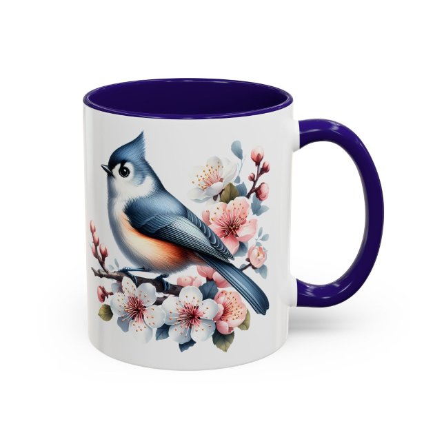 Tasse à Mug Oiseau Moine Titmé Floral Cadeau (Créateur téléchargé)