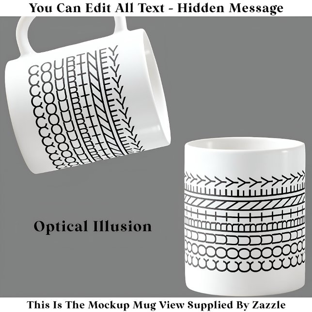Tasse à nom d'illusion optique 114B Texte caché de (Créateur téléchargé)