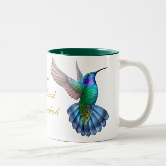 Tasse à oreilles violette verte de colibri (Droit)