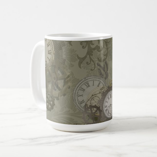 Tasse à papier vert olive vapeur (Devant gauche)