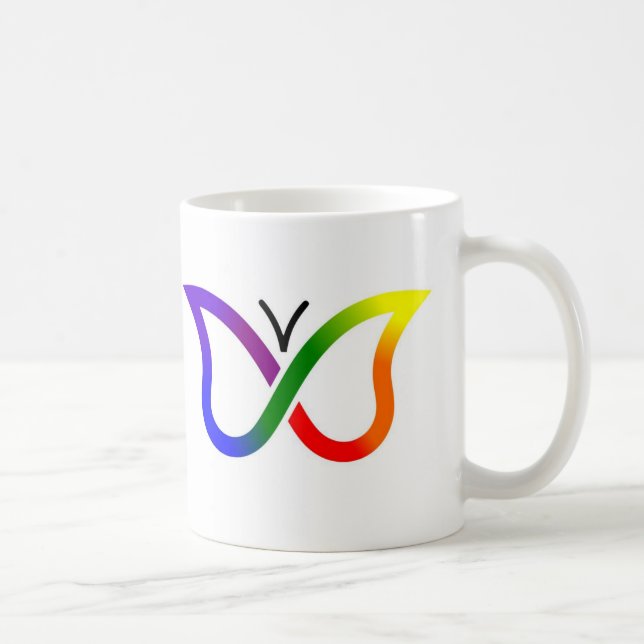 Tasse à papillon de la Neurodiversité TDAH (blanc) (Droite)