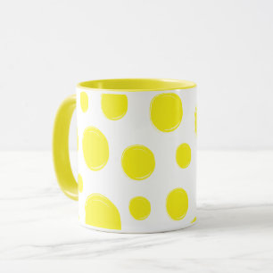 Tasse à pois jaunes Tasse à café en céramique à