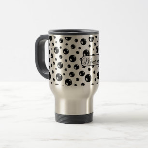 Tasse à pois noir brillant – Cadeau minimaliste mo