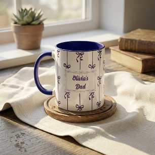 Tasse à rayures à nœud papillon avec nom personnal