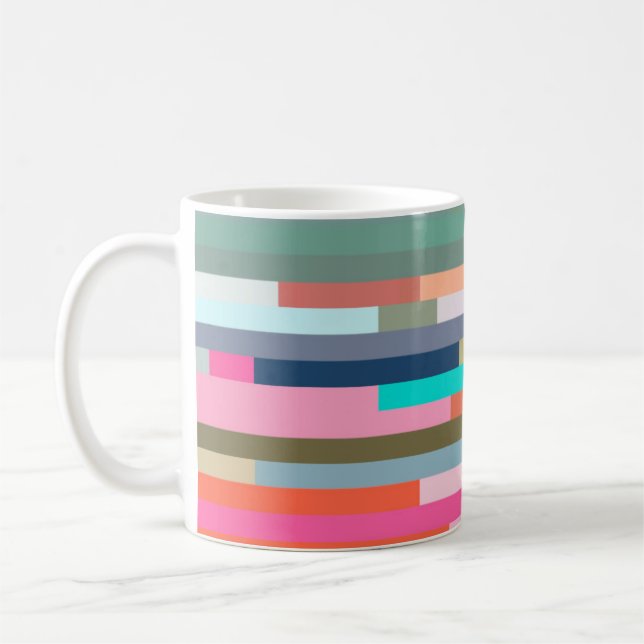 Tasse à rayures colorées (Gauche)