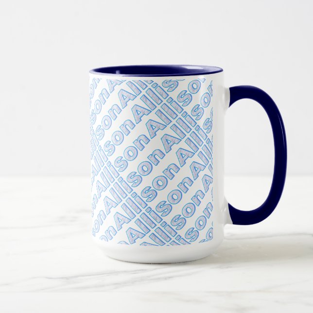 Tasse à sonnerie Allison Blue Style 15 oz (Droite)