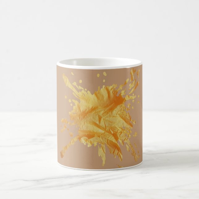 Tasse à texture de papier automnal pastel beige -  (Centre)