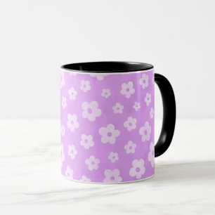 Tasse à thé aux fleurs violettes et blanches avec
