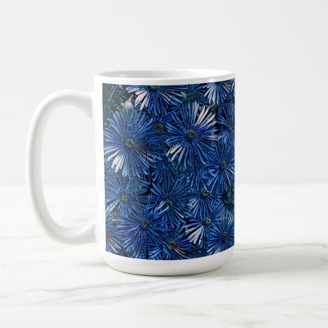 Tasse à thé / café Fleurs stylisées bleu profond (Gauche)