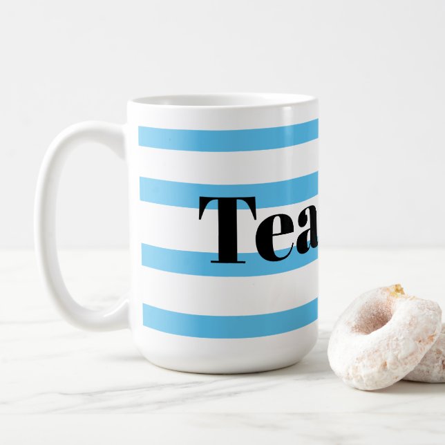 Tasse à thé classique - Cercles bleus (Avec donut)