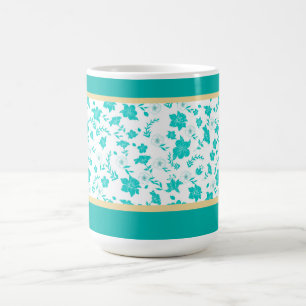 Tasse à thé ou café blanche florale or décorative