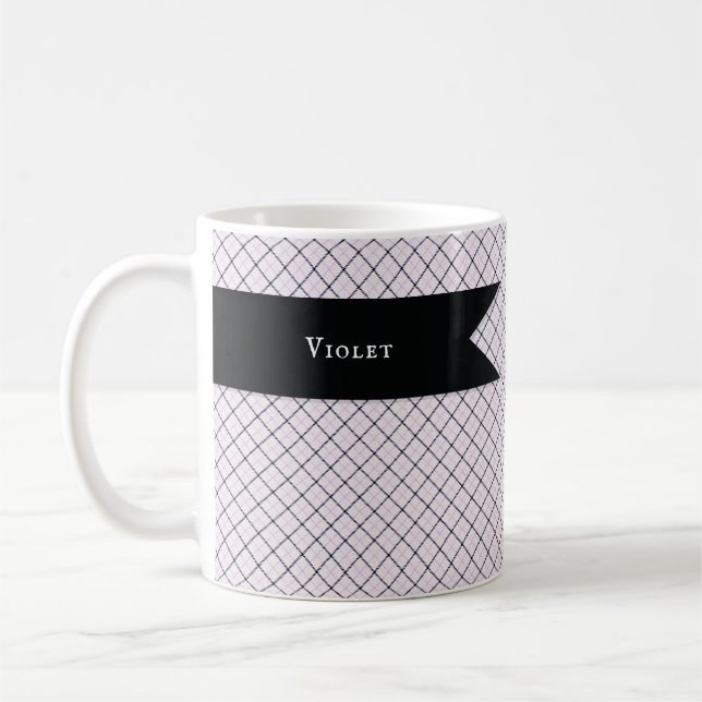 Tasse à thé Tattersall Violet Bleu foncé à carreau (Gauche)