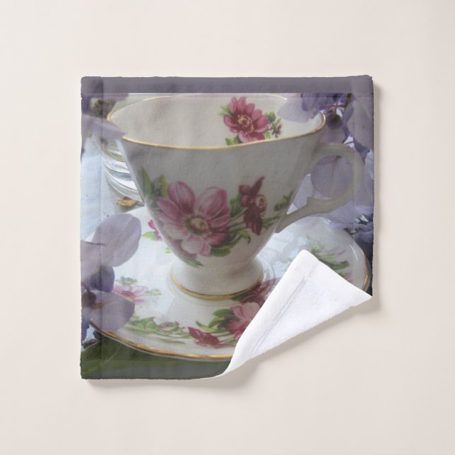 Tasse à thé & wisteria (Gant de toilette)