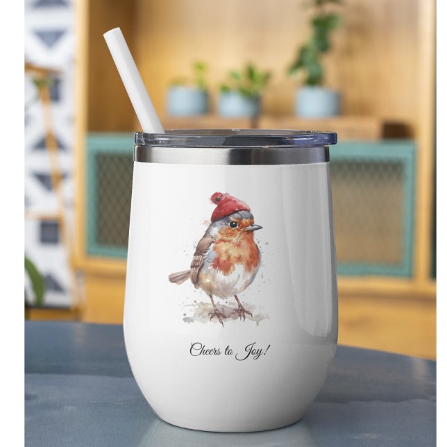Tasse à vin de style Robin Christmas Fireside (Créateur téléchargé)