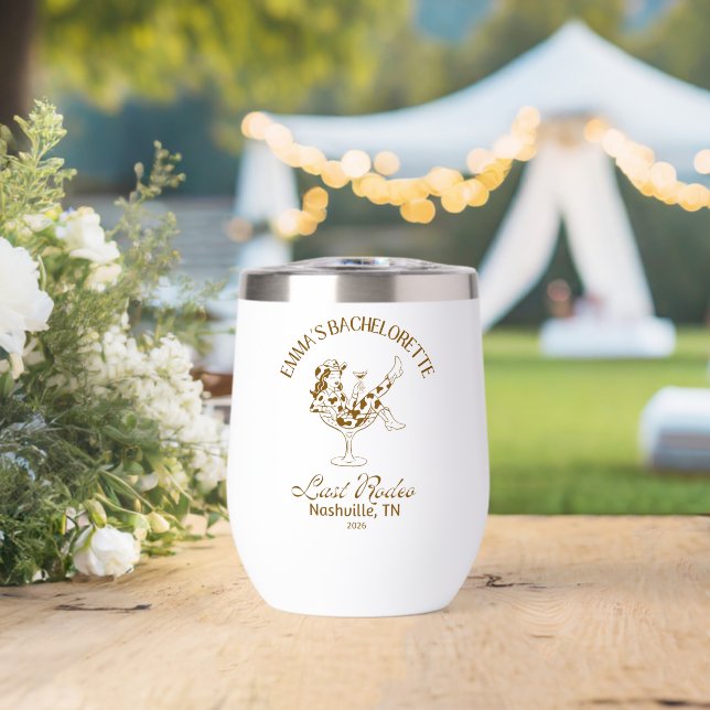 Tasse à vin Dernier Rodéo  (Mariage (pivoté))
