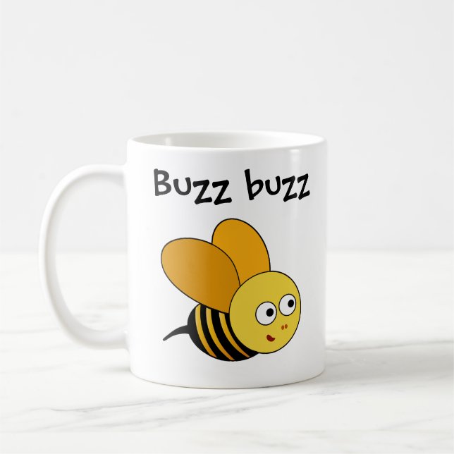 Tasse Abeille de Dessin Animé Disant Buzz Buzz & N (Gauche)