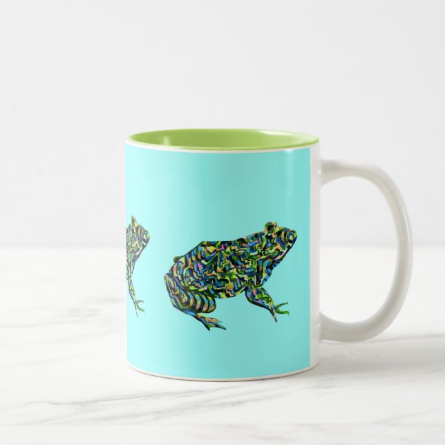 Tasse abstraite colorée de grenouille mugissante (Droit)