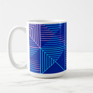 Tasse Abstraite Géométrique Bleu Rose Motif Néon C