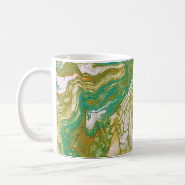 Tasse Abstraite Verte 'La Course Est Lancée 2' (Gauche)