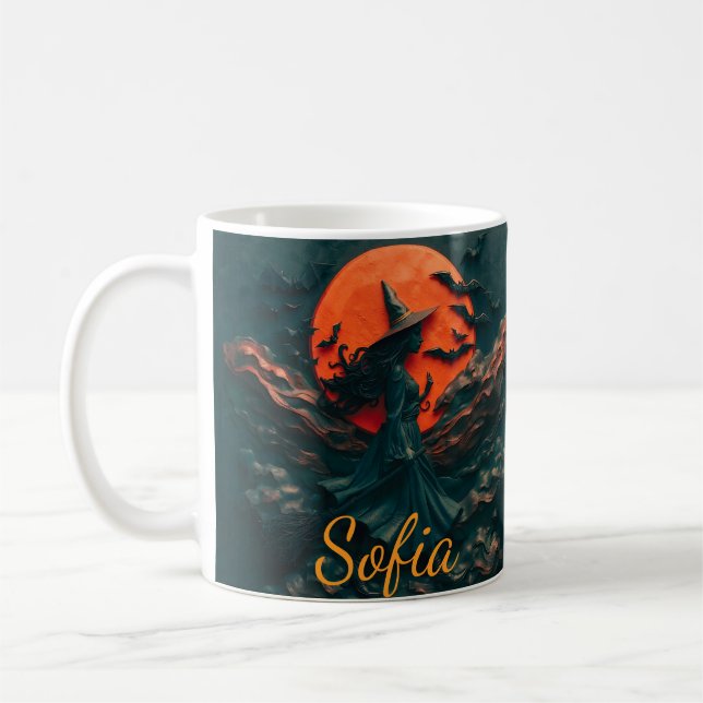 Tasse Accent Halloween de Sorcière Belle Personnal (Gauche)