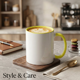 Tasse accent jaune 325 ml pour les gorgées quotidi