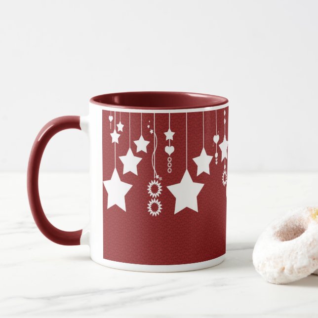 Tasse accrochante de Noël d'étoile (Avec donut)