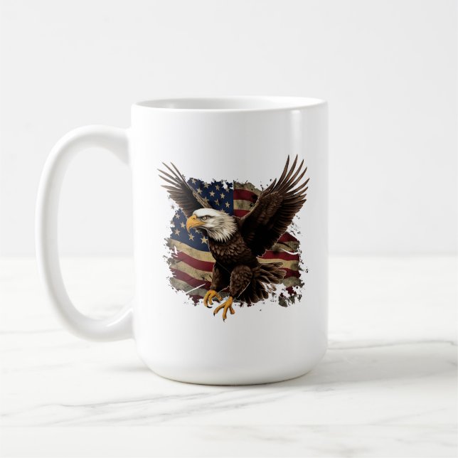 Tasse Aigle avec drapeau américain (Gauche)