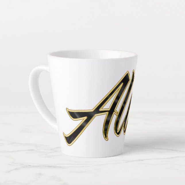 Tasse Alica black gold Lettering Latte (Angle gauche)