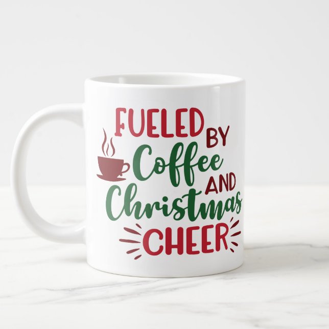Tasse Alimentée par le Café et la Joie de Noël (Gauche)