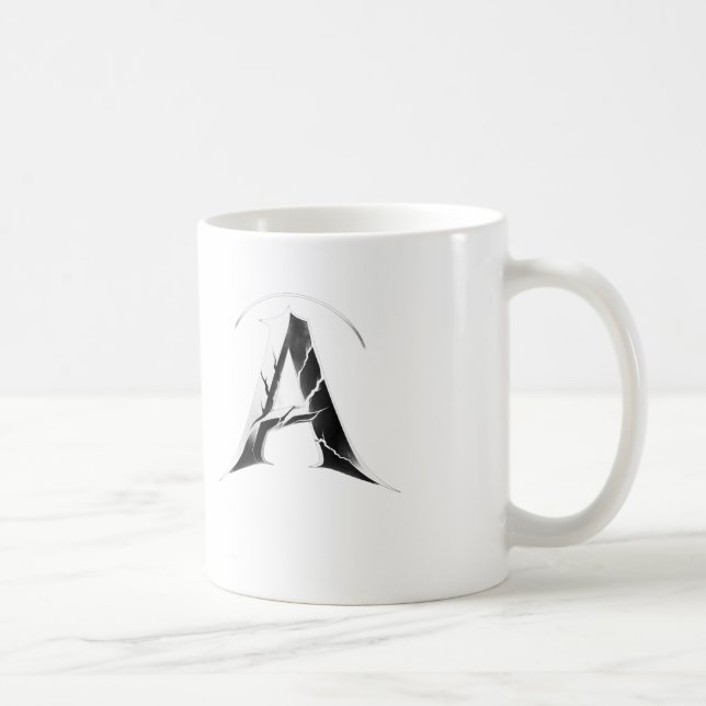 Tasse Alpha Shadow A – Lettre A foncée (Droite)
