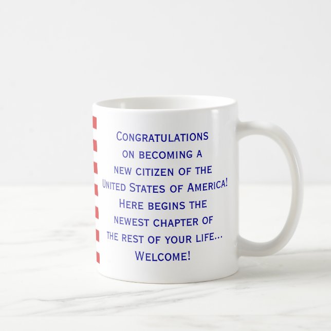 Tasse américaine de drapeau de citoyenneté par (Droite)