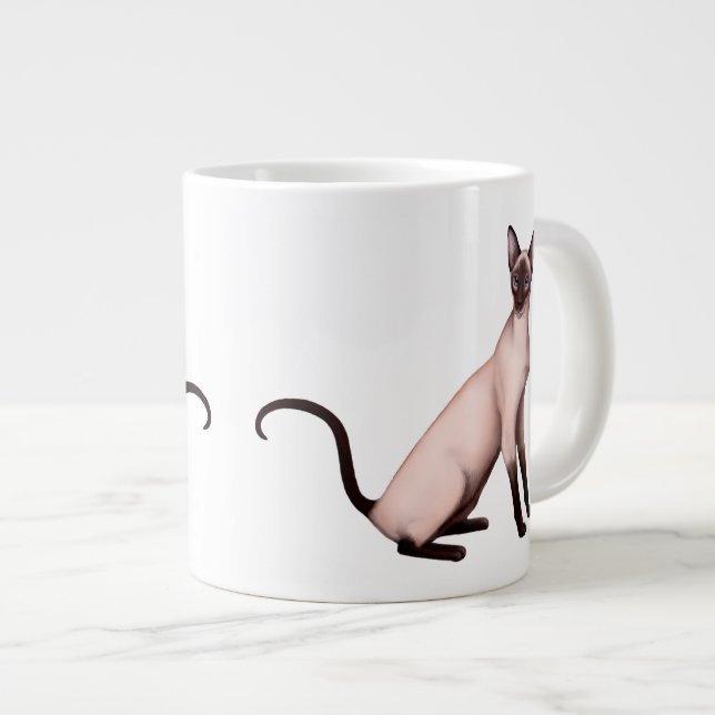 Tasse amicale d'éléphant de chat siamois (Devant droit)
