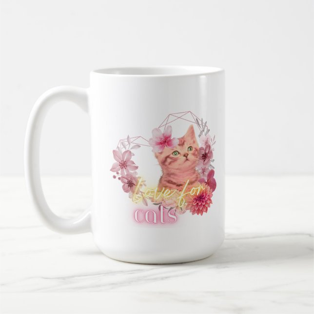 Tasse Amour pour les Chats – Mug à Café Adorable a (Gauche)