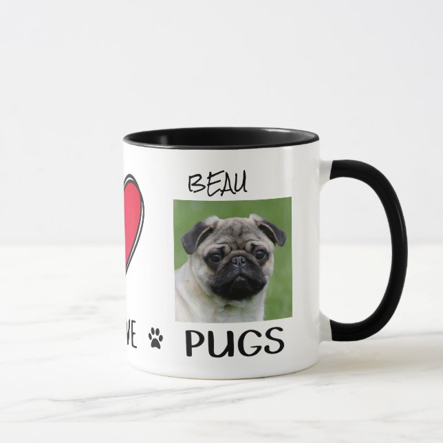 Tasse Amoureux de Teckels Paix Amour (Droite)