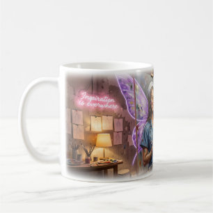 Tasse Ange Infirmière NYC avec ailes peintes par u