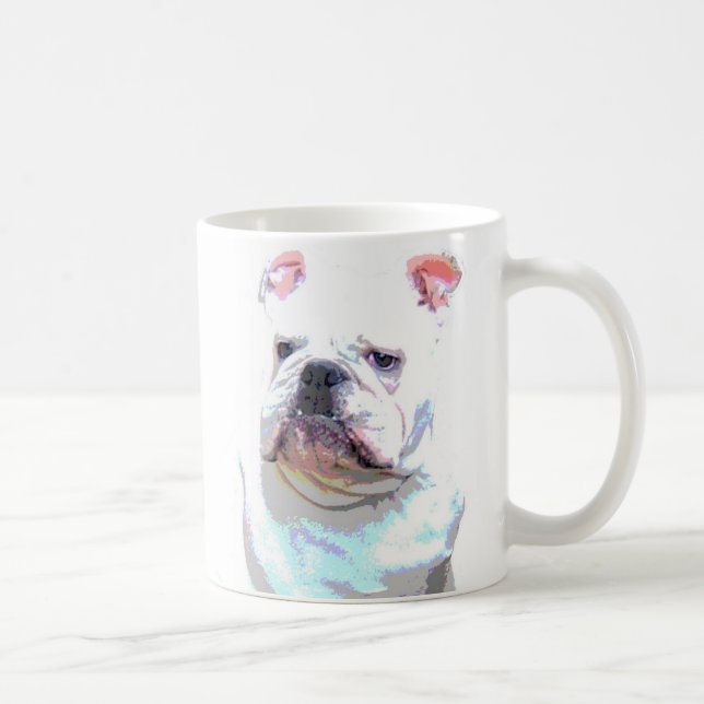 Tasse anglaise blanche du bouledogue 2 (Droite)