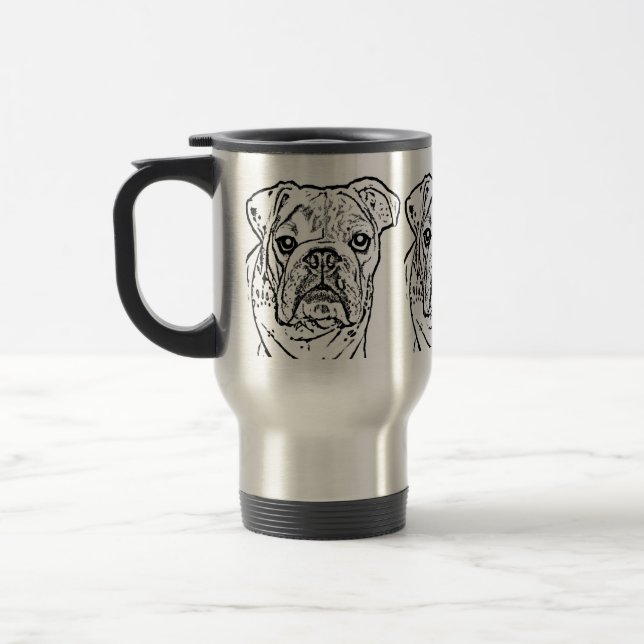 Tasse anglaise de voyage de bouledogue (Gauche)